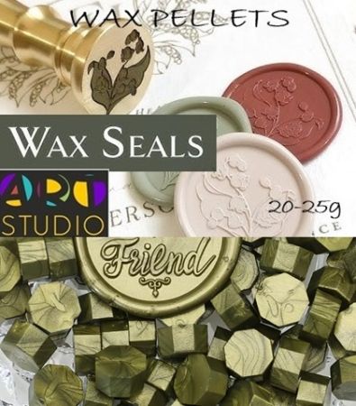 Восък за печати ART STUDIO WAX PELLETS - OLIVE PEARL