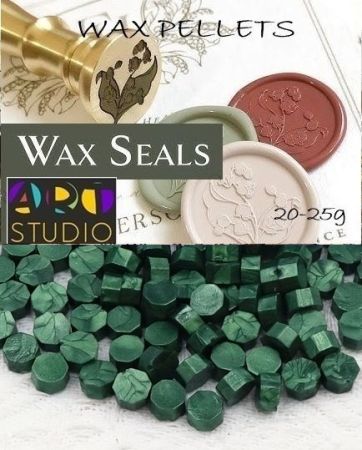 Восък за печати ART STUDIO WAX PELLETS - GREEN PEARL