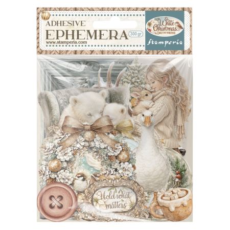 Printed Decorative Ephemera for Art and Craft - White Christmas