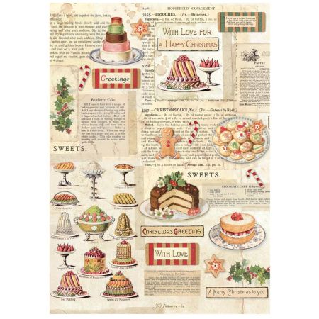 Printed A4 Rice paper for Art and Craft - Classic Christmas sweets