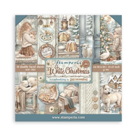 SCRAPBOOKING PAD 10+2 SHEETS - White Christmas