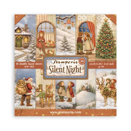 SCRAPBOOKING SMALL PAD 10+2 SHEETS CM 20,3X20,3 (8"X8") - Silent Night