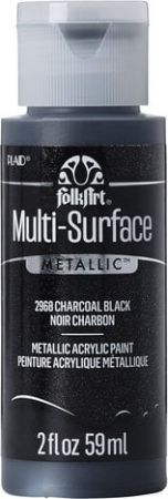 Multi-Surface Satin Acrylic Paints - Metallic Charcoal Black