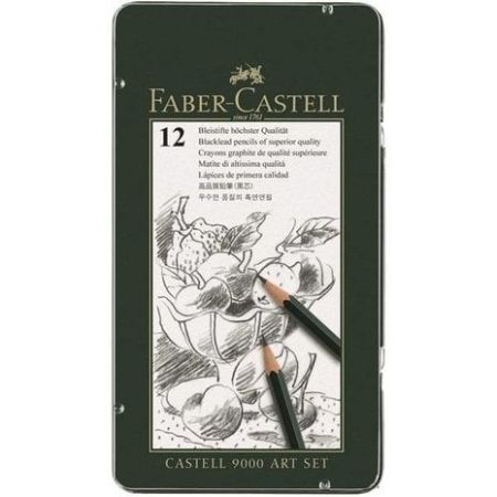 Комплект 12 графични молива 2H-8B - Faber-Castell 9000