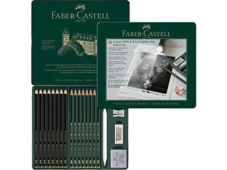 Pitt Graphite Matt Pencil & Castell 9000 (20pcs)