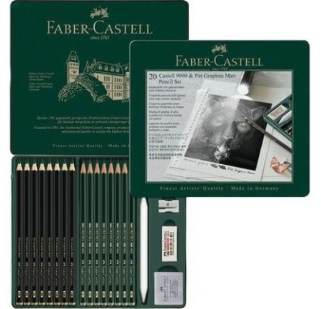 Комплект за графика и дизайн 20 части - Pitt Graphite Matt Pencil & Castell 9000