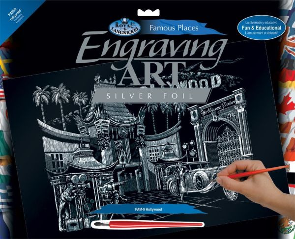 Engraving Art А3 - Картина за гравиране - сребърно фолио - Hollywood