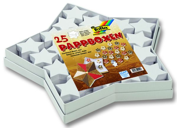 CARDBOX SET STARS - Комплект 25 кутии Folia-Germany БЕЛИ