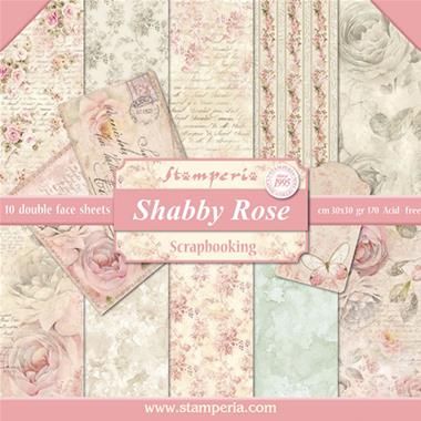STAMPERIA Double Face Sheets 10 Pack + 2free  - Дизайнерски блок 12"x12" / SHABBY  ROSE