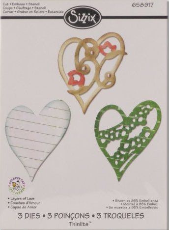 HEARTS by SIZZIX  Die - ЩАНЦИ 3бр Layers of Love