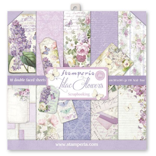 STAMPERIA Double Face Sheets 10 Pack + 2free  - Дизайнерски блок 12"x12" / LILAC