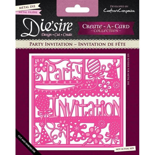 CARD Die'sire Create a Card -  Party Invitation Щанца картичка