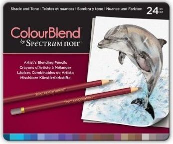 # Spectrum Noir Blendable Pencils SET - Метална кутия цветни ПОЛИХРОМНИ дизайн моливи 24цв  -  SHADE & TONE