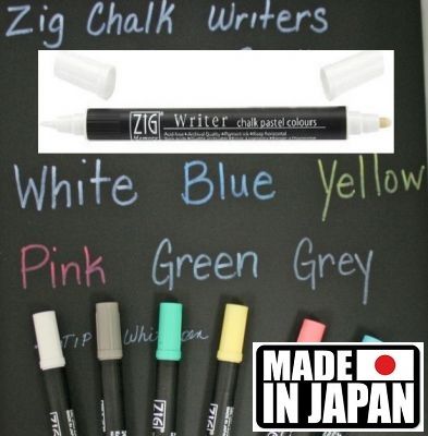 ZIG CHALK WRITER * JAPAN - Фин двувърх маркер 0.5 и 1,2 мм PASTEL WHITE