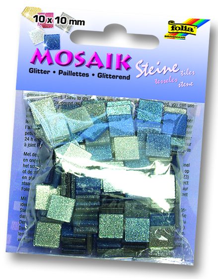 MOSAICS - Мозайка 190бр 10 х 10 мм 45gr BLUE GLITTER