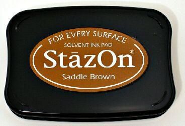 StazOn, Solvet ink pad - Тампон с мастило за твърди и неабсорбиращи повърхности - Saddle brown