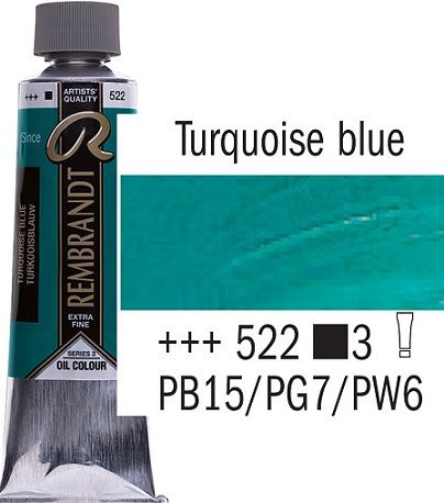 REMBRANDT Екстра Фини Маслени Бои 40 мл. - Turquoise Blue 3, № 522
