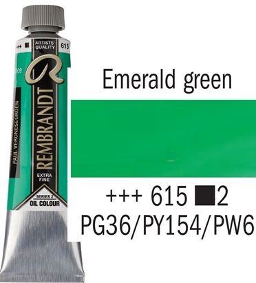 REMBRANDT Екстра Фини Маслени Бои 40 мл. - Emerald Green 2, № 615