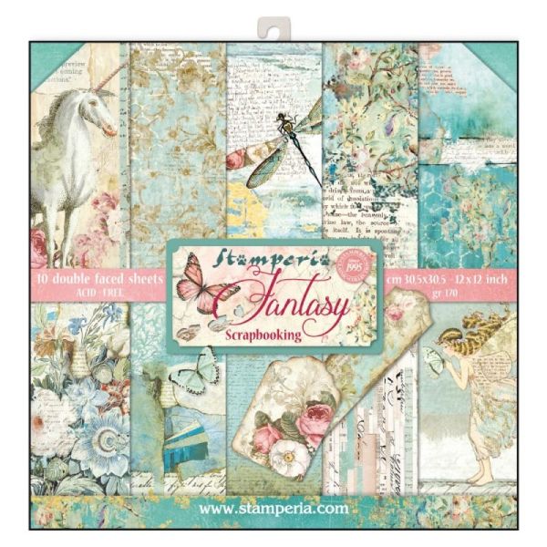 STAMPERIA Double Face Sheets 10 Pack "WONDERLAND"  - Дизайнерски блок 12"x12" 