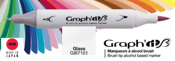 7101 GLASS - GRAPH IT BRUSH MARKER - Двувърх дизайн маркери ЧЕТКА