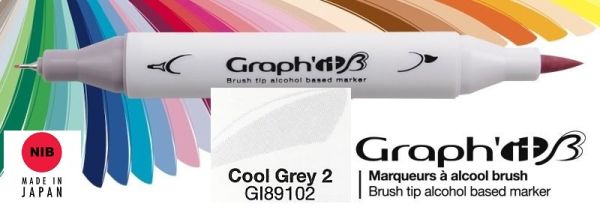 9102 COOL GRAY 2 - GRAPH IT BRUSH MARKER - Двувърх дизайн маркери ЧЕТКА