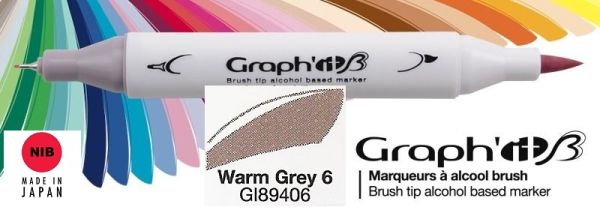 9406 WARM GREY 6 - GRAPH IT BRUSH MARKER - Двувърх дизайн маркери ЧЕТКА
