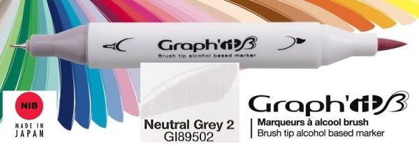 9502 NEUTRAL GREY 2 - GRAPH IT BRUSH MARKER - Двувърх дизайн маркери ЧЕТКА 