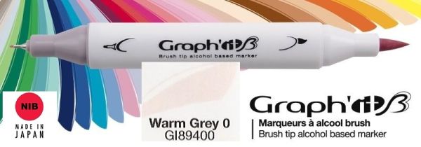 9400 WARM GREY 0 - GRAPH IT BRUSH MARKER - Двувърх дизайн маркери ЧЕТКА