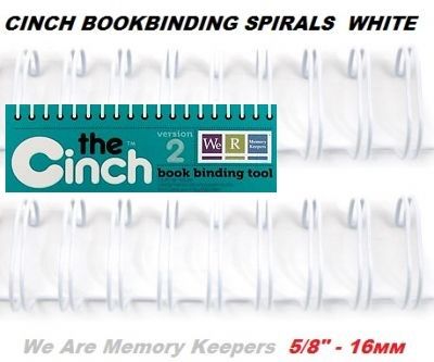 CINCH WIRE BINDING SPIRALS - Двойни спирали за подвързване  5/8" 16мм  / 10бр БЕЛИ