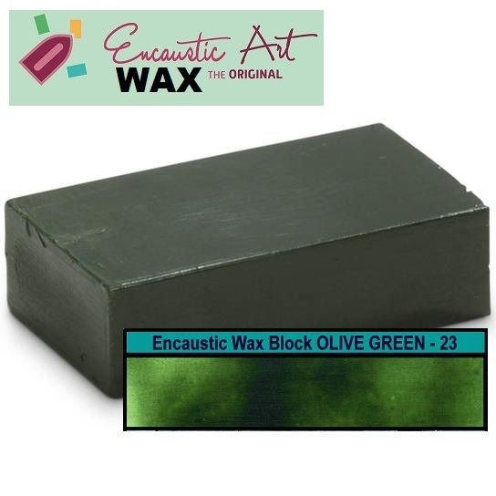 Encaustic WAX - Блокче цветен восък за Енкаустика № 23 OLIVE GREEN