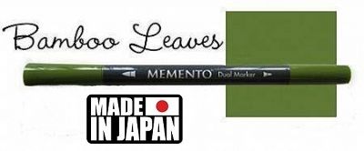 MEMENTO BRUSH MARKER , Japan - Двувърх маркер ЧЕТКА - BAMBOO LEAVES