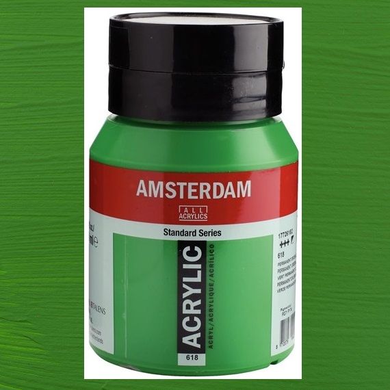AMSTERDAM ACRYLIC 500ml - Акрилна боя за живопис - Permanent green light 618