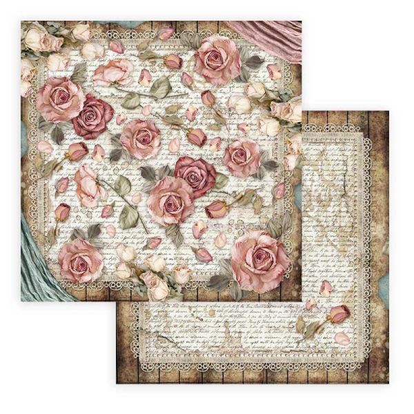 STAMPERIA PASSION (Roses & Lace) - Дизайнерски скрапбукинг картон 30,5 х 30,5 см.