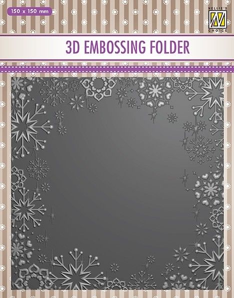 3D-embossing folder "Snowflake frame" 150x150mm- 3D Ембос папка