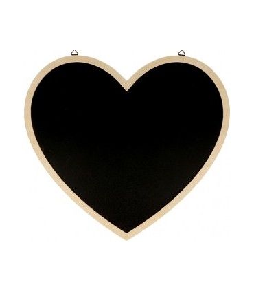 DECO HEART/BLACKBOARD  - Дървено сърце/черна дъска - 30х27/0.5 см.