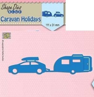 AUTO  DIES "Holidays:caravan" (111x31mm)   - Фигурална щанца за рязане и релеф SDB046