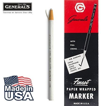 Молив / маркер  за много повърхности и литография - БЯЛ - WRAPPED CHINA PENCIL GENERALS, USA  