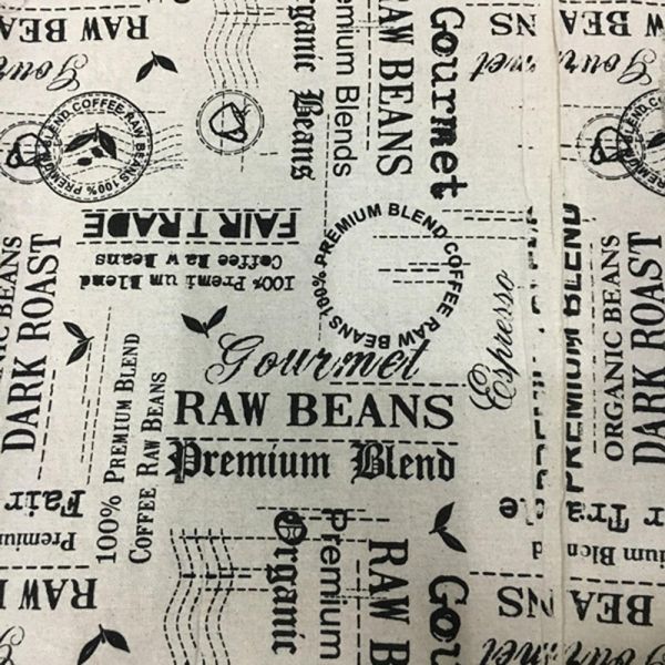 Vintage CoCo~ton • Fabric printed cotton/linen - ДИЗАЙН ВИНТИДЖ ТЕКСТИЛ  50 x 70 см. - "raw beans"