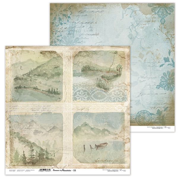 Lexi Design, Paper - Summer in Mountains 08 - Дизайнерски двустранен картон 30,5 х 30,5 см. 