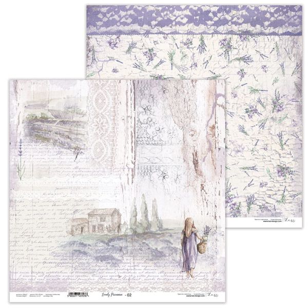Lexi Design, Paper - Lovely Provence 02 - Дизайнерски двустранен картон 30,5 х 30,5 см. 