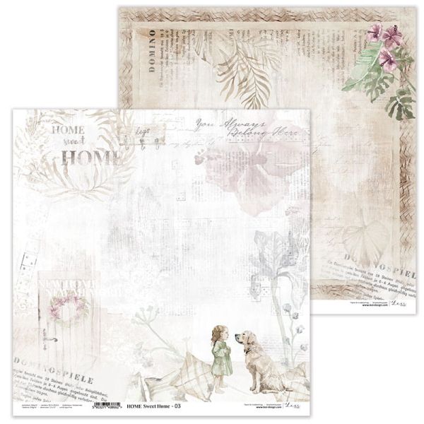 Lexi Design, Paper - Home sweet Home 03 - Дизайнерски двустранен картон 30,5 х 30,5 см. 