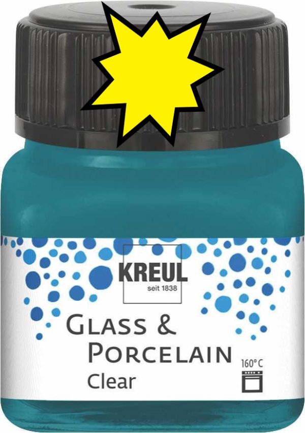 KREUL Glass & Porcelain Clear - Прозрачна боя за порцелан и стъкло, 20 мл. -  YELLOW