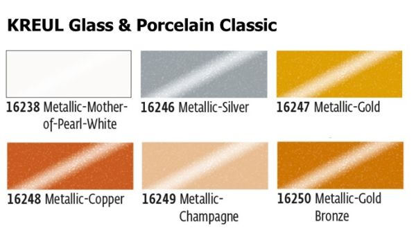 KREUL Glass & Porcelain Clasic - Глазурна боя за порцелан и стъкло, 20 мл. - METALLIC - COPPER