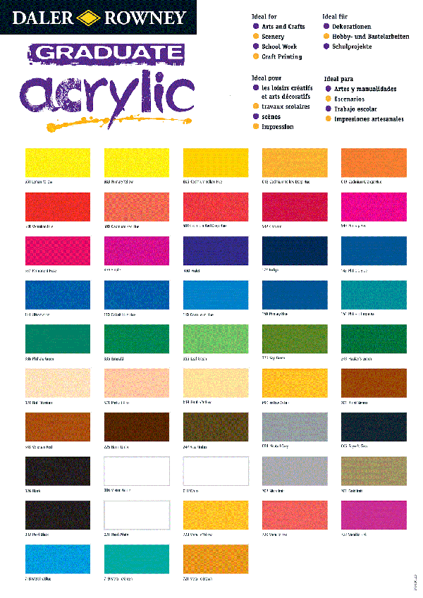 GRADUATE ACRYLYC INTRO SET - 10 основни цвята, Daler-Rowney UK