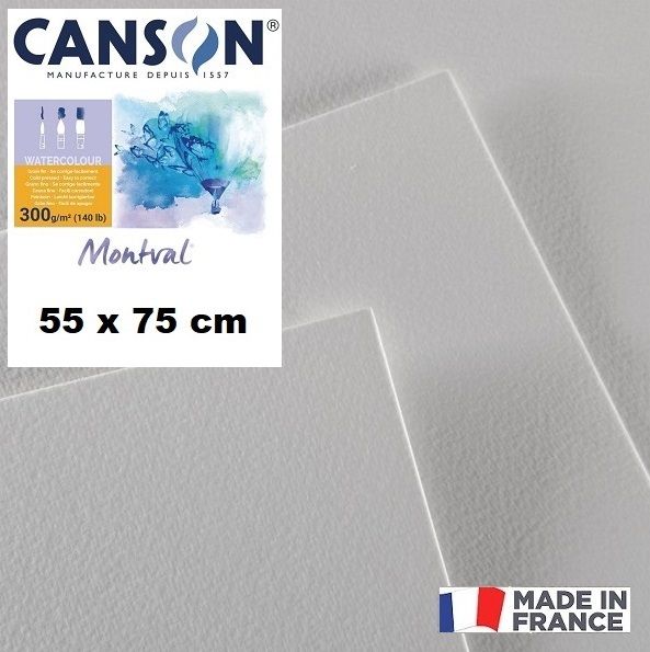 CANSON WATERCOLOUR PAPER CP 300g - АКВАРЕЛНА ХАРТИЯ MONTVAL 75x55cm