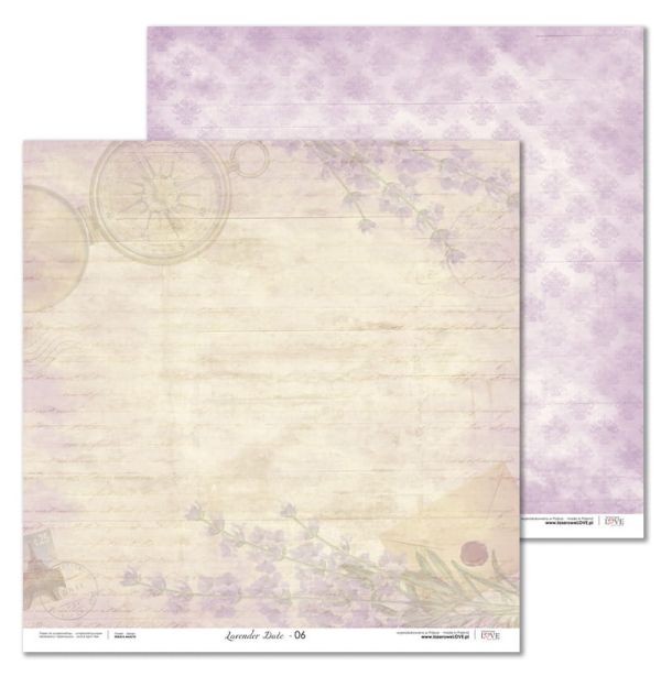 Laserowe LOVE, Paper - Lavender Date  06 - Дизайнерски двустранен картон 30,5 х 30,5 см. 