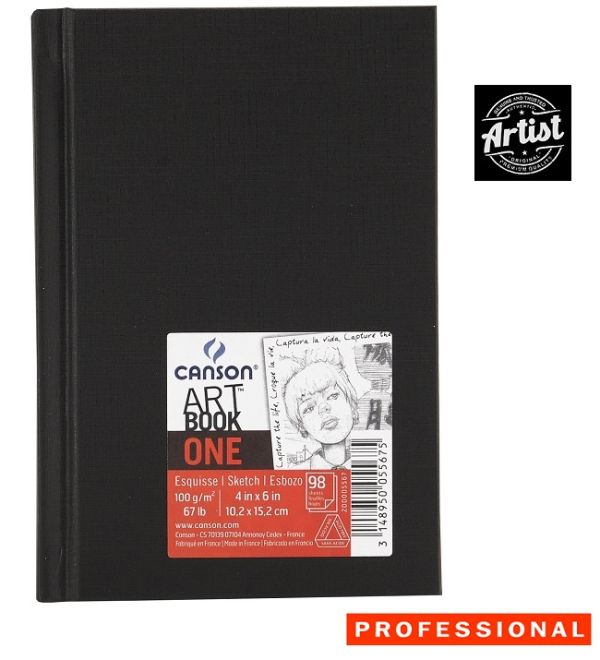 CANSON ART BOOK ONE  100g 10.5X15.2 - Твърди корици за молив, въглен 98л / 100g