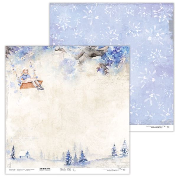 Lexi Design, Paper - Winter Tales 01 - Дизайнерски двустранен картон 30,5 х 30,5 см. 