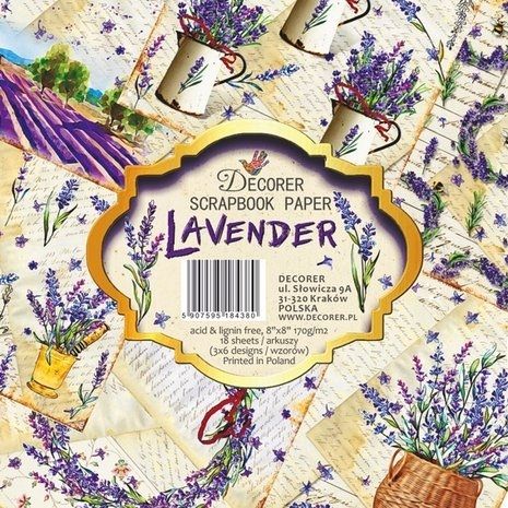 DECORER LAVENDER 8x8 Inch Paper Pack - Дизайнерски блок, 20.3 X 20.3 см.