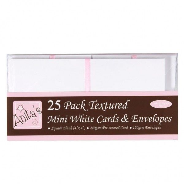 CARDS & ENVELOPES WHITE  - 25 картички и пликове 102x102 БЯЛО